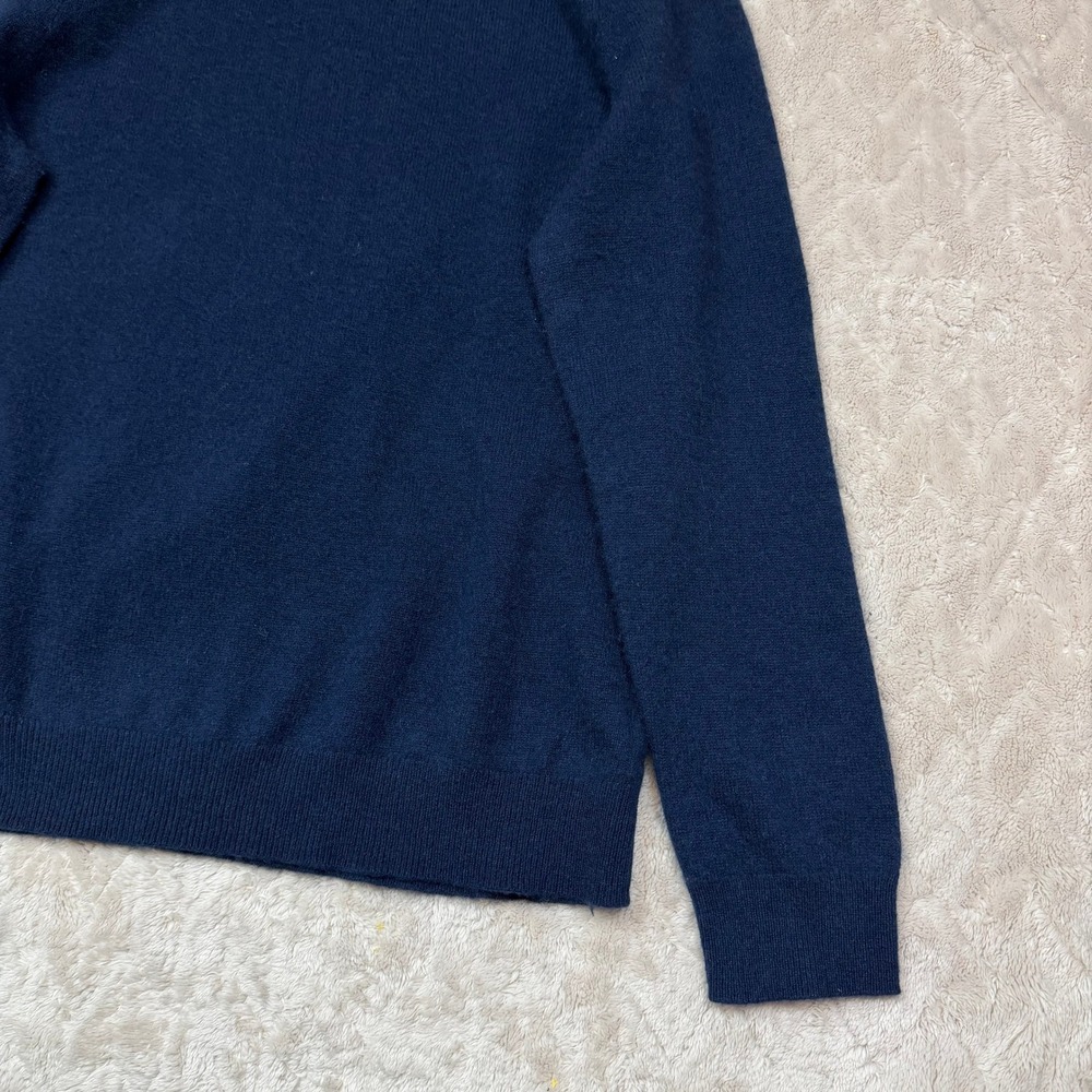 Charter Club Luxury Womens 100% Cashmere Turtleneck Sweater Navy Blue Size L - Picture 2 of 6